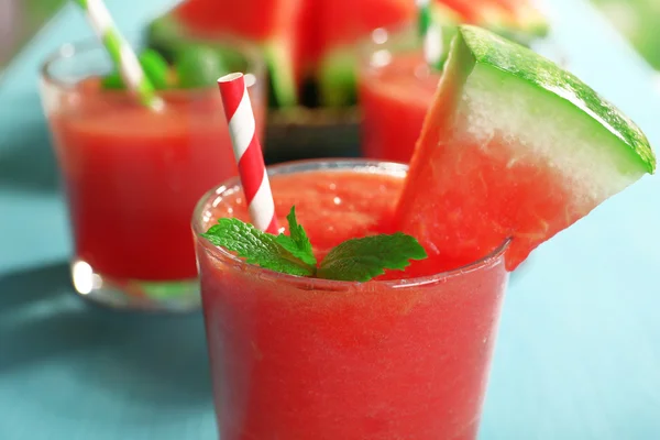 Glasögon av vattenmelon juice — Stockfoto