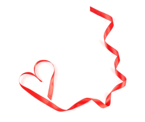 Red heart ribbon — Stock Photo, Image