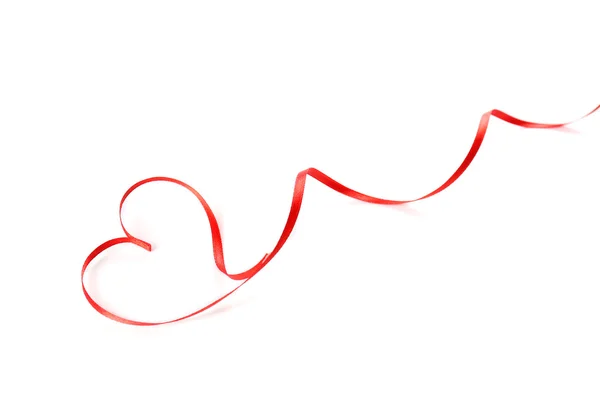 Red heart ribbon — Stock Photo, Image