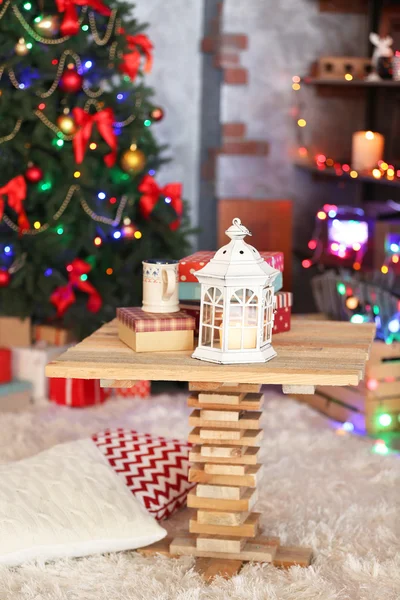 Vackra jul inredning med inredda GranTree — Stockfoto