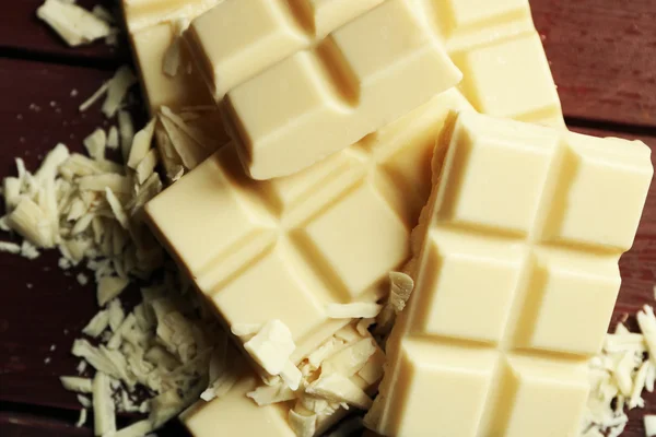 White chocolate pieces, close-up — Stock Photo, Image