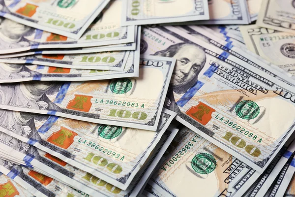 Many hundred dollars cash money as background — Stock Photo, Image