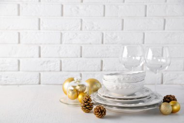 Süslü Noel sofrası. Noel menüsü konsepti