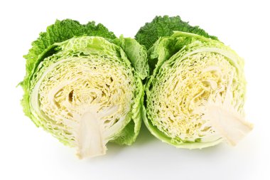 Savoy lahana beyaz izole yarısı