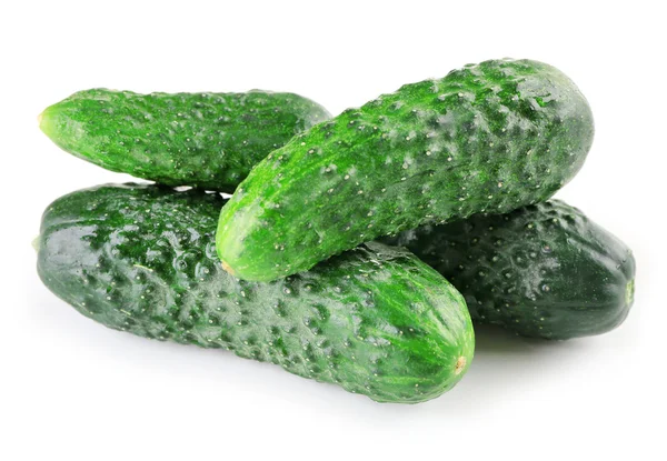 Ripe cucumbers isolated on white — Stock Photo, Image