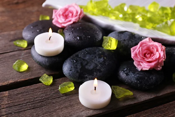 Relaxing composition with spa stones — Stock Photo, Image