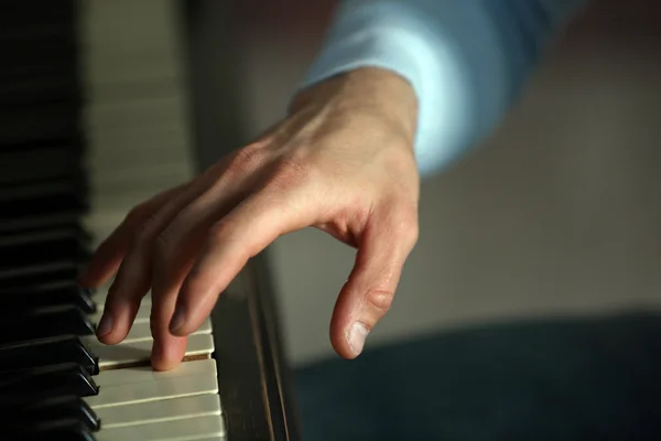 Musician hand piano playing — Stock Photo, Image