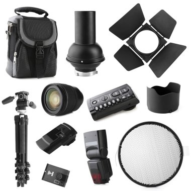 Fotoğrafik donanımlar izole 