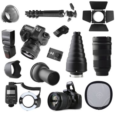 Fotoğrafik donanımlar izole 