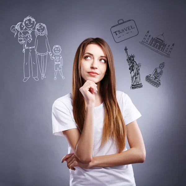 Young dreaming girl — Stock Photo, Image