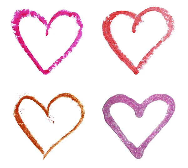 Different drawing hearts — Stock Photo, Image