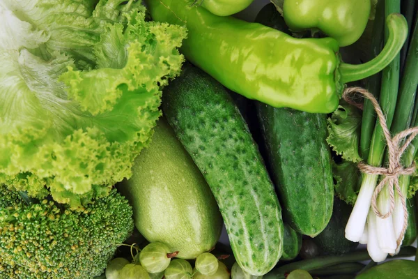 Montón de verduras verdes de cerca — Foto de Stock