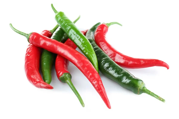 Hot peppers isolated on white — Stock Photo, Image