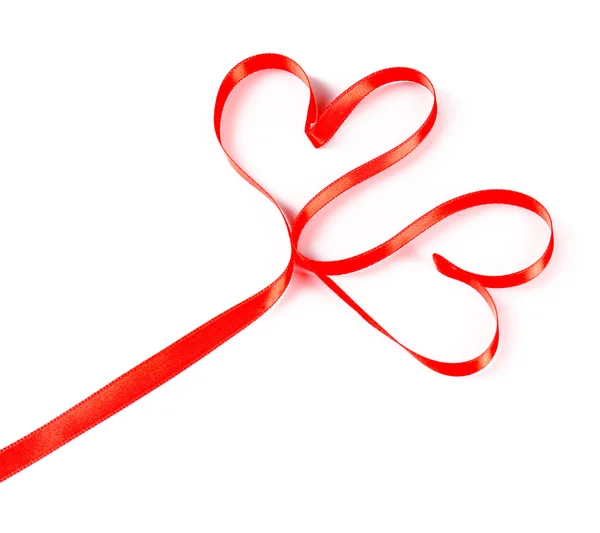 Red hearts ribbon — Stock Photo, Image