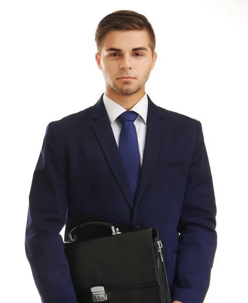 Елегантний бізнесмен з портфелем — стокове фото