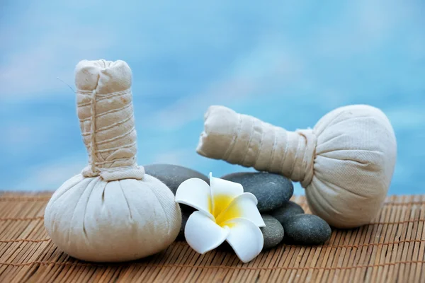 Composition of massage balls and pebbles — Stock Photo, Image