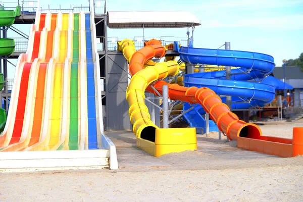 Water chutes op het strand — Stockfoto