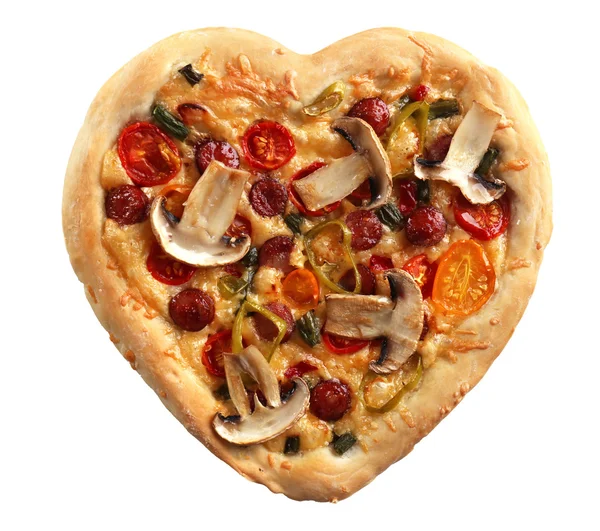 Pizza en forma de corazón — Foto de Stock