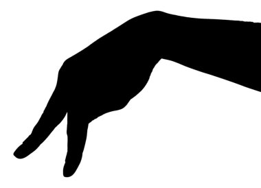 El, izole siluetleri 