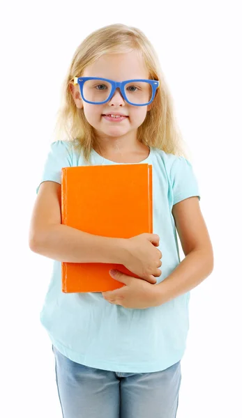Schönes kleines Mädchen mit Buch — Stockfoto