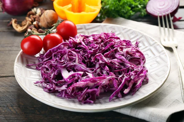 Rotkohl und Petersiliensalat — Stockfoto