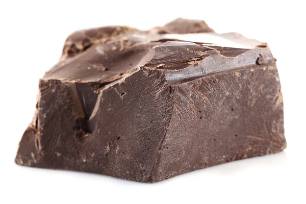 Pieza de chocolate negro aislado en blanco — Foto de Stock