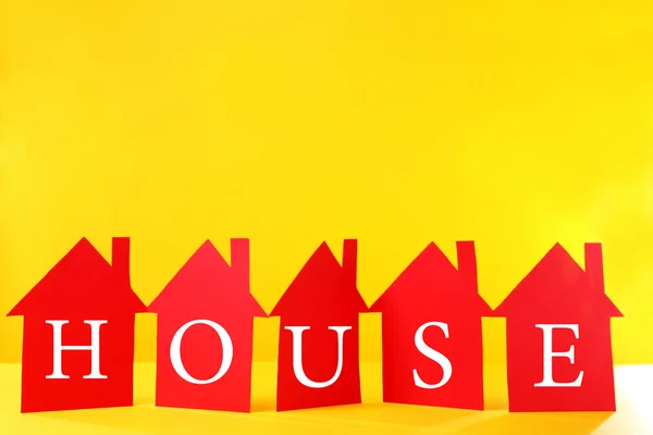 Färg papper hus — Stockfoto