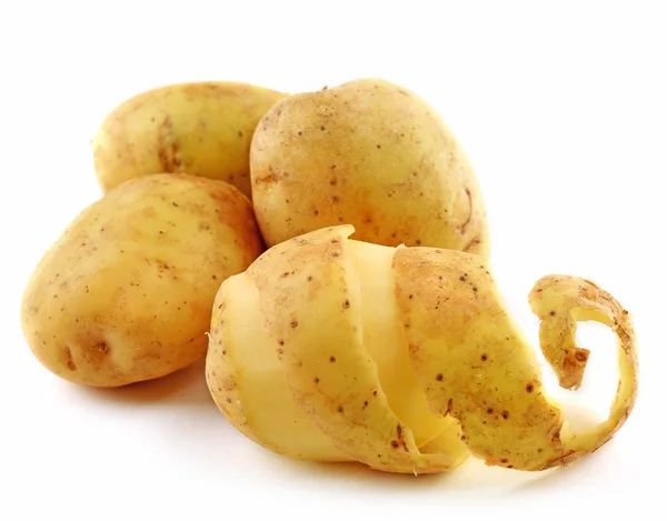 Young potatoes isolated on white — Stock Photo, Image