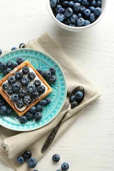 Csendélet ínyenc friss áfonya torta — Stock Fotó