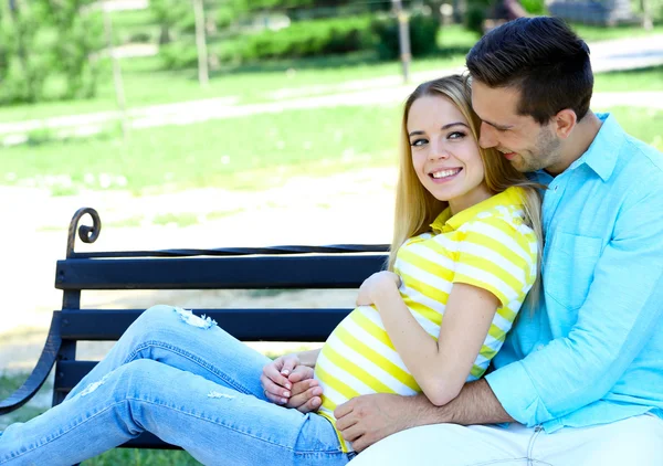 Pregnant woman with husband Royalty Free Stock Photos