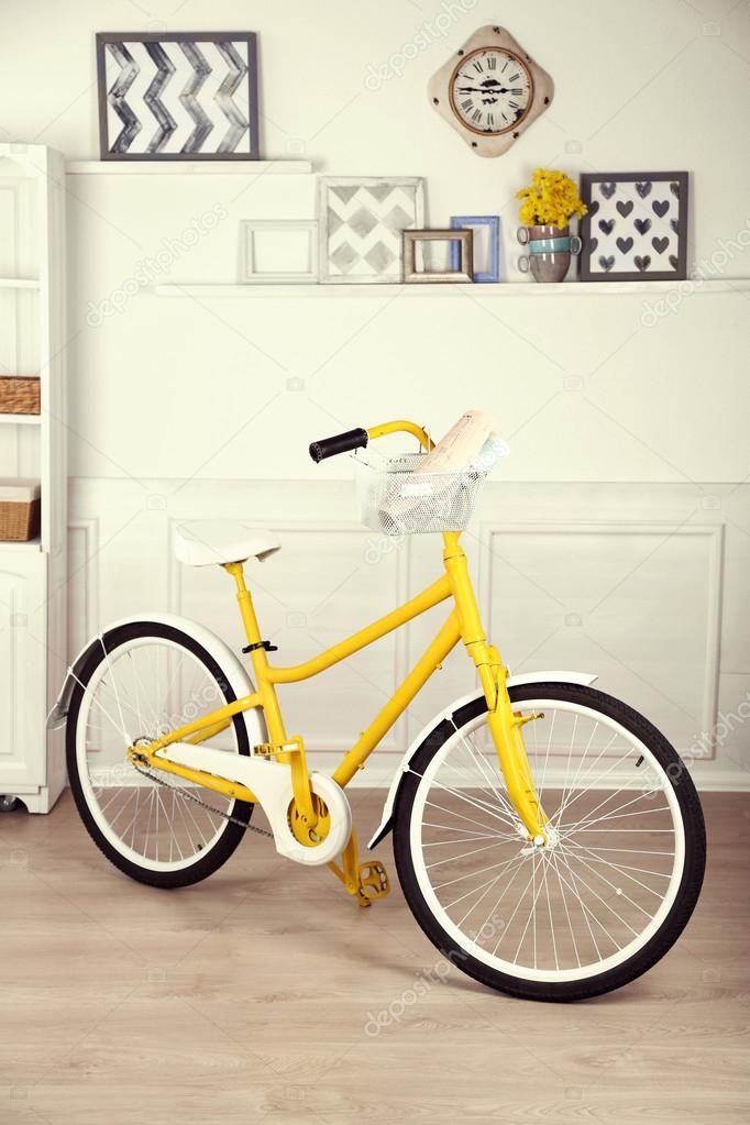 yellow retro bike