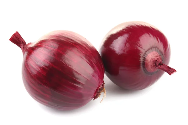 Rote Zwiebeln isoliert auf weiß — Stockfoto