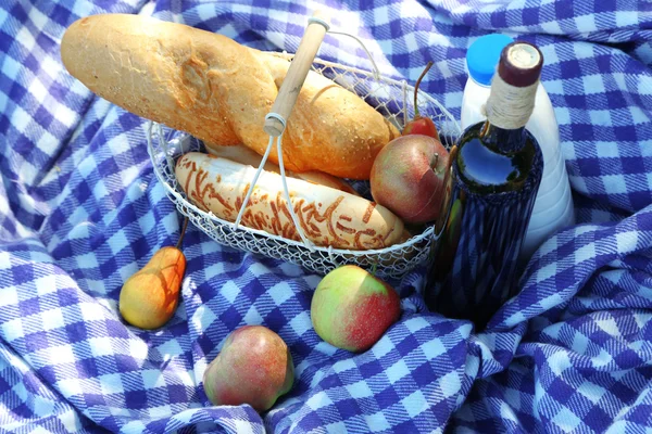 Outdoors picnic basket — Stock Photo, Image