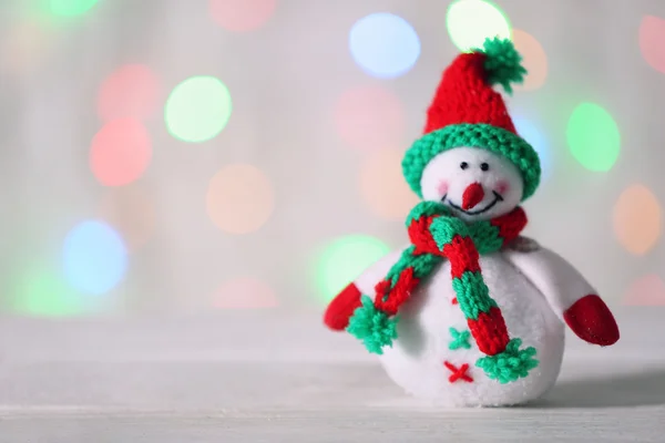 Cute snowman on Christmas background — Stock Photo, Image
