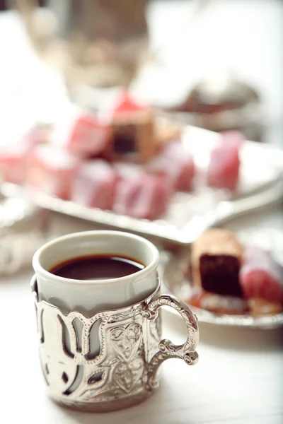 Antique tea-set on table — Stock Photo, Image