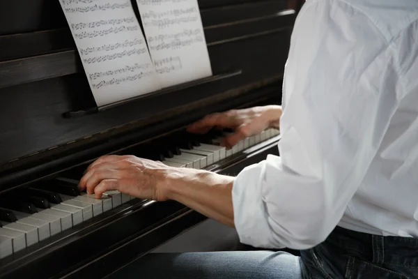 Hands classic piano playing — Stock Photo, Image