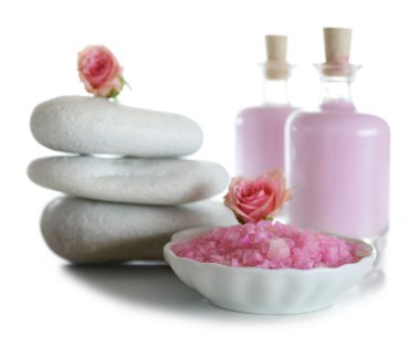 Güzel spa kompozisyon üzerinde beyaz izole