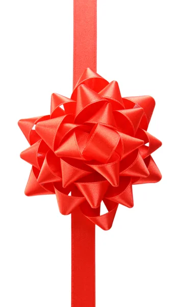 Red bow with ribbon — Stock Photo, Image