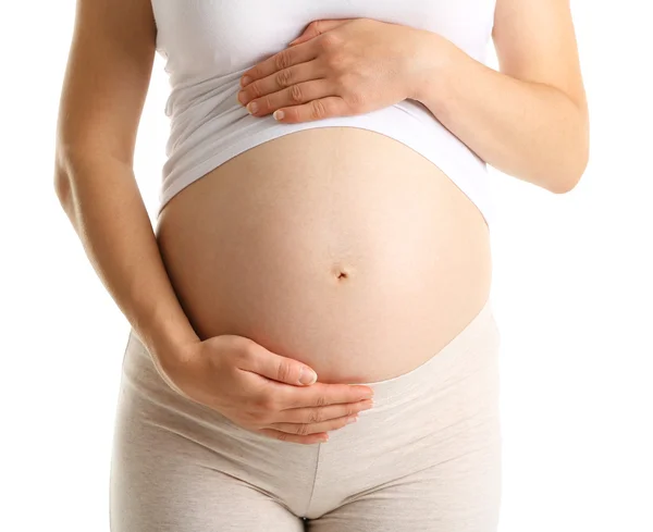 Gravid kvinna närbild — Stockfoto