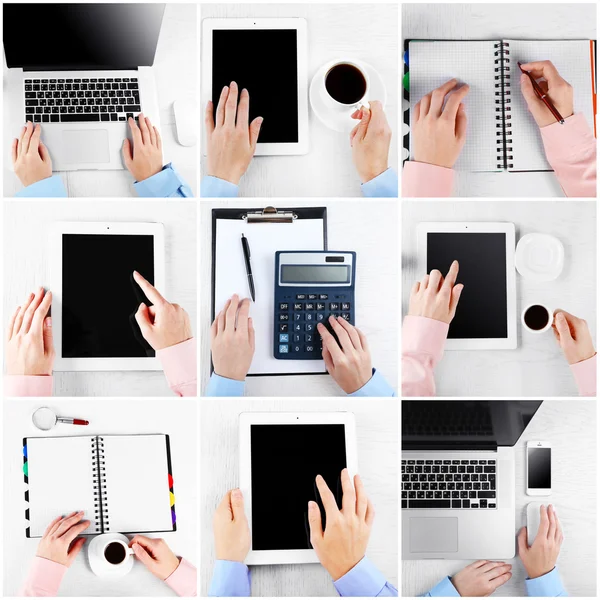 Collage of photos with hands — Stock Photo, Image