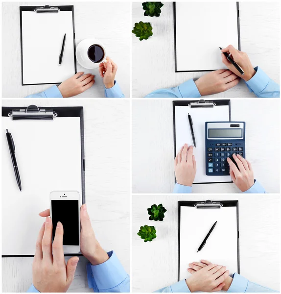 Collage of photos with hands — Stock Photo, Image