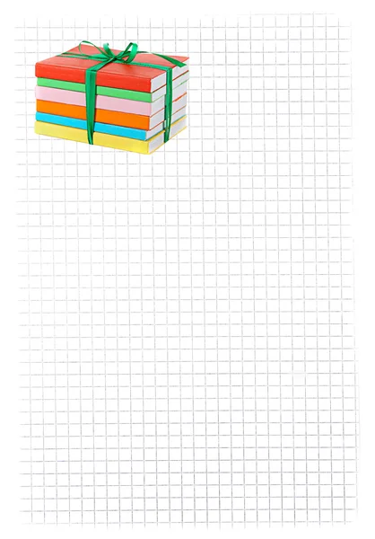 Pilha de livros com fita — Fotografia de Stock