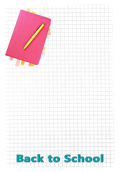 Notizbuch mit Lesezeichen auf dem Tisch — Stockfoto
