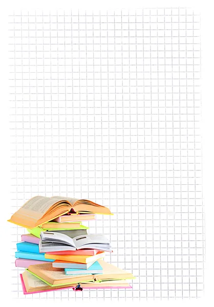 Stapel von Büchern auf Papier Hintergrund — Stockfoto