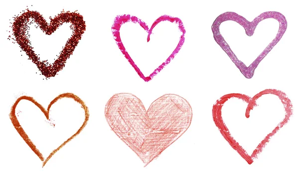 Different drawing hearts — Stock Photo, Image