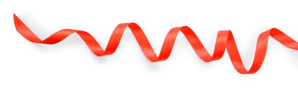 빨간 곡선된 리본 — 스톡 사진