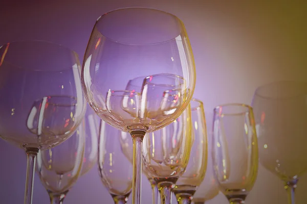 Empty wine glasses — Stock Photo, Image