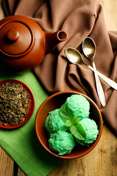 Gelato al tè verde fatto in casa — Foto Stock