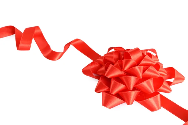 고립 된 곡선 리본 빨간 활 — 스톡 사진