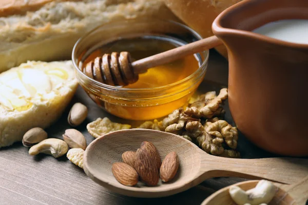 Colazione sana con pane — Foto Stock